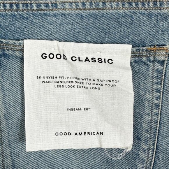 NWT Good American Good Classic Jeans Indigo Blue Size 20 High Rise Distressed - Picture 7 of 15